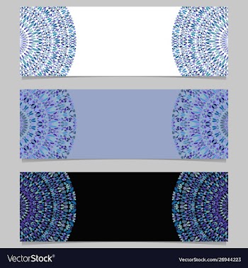 Horizontal abstract stone mandala banner template vector image