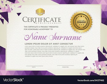 horizontal certificate template with triangle