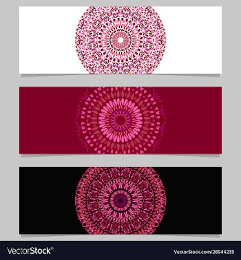 Horizontal colorful abstract floral mandala vector image