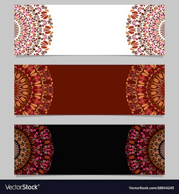 Horizontal colorful abstract floral mandala vector image
