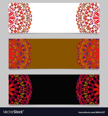 Horizontal colorful abstract gemstone mandala vector image