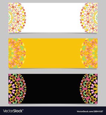 Horizontal geometrical abstract floral mandala vector image
