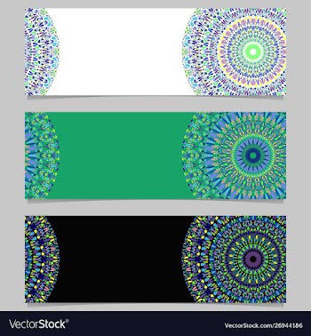 Horizontal geometrical abstract floral mandala vector image
