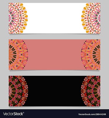 Horizontal geometrical abstract floral mandala vector image