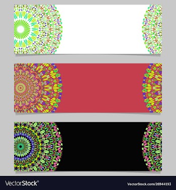 Horizontal geometrical colorful flower mandala vector image