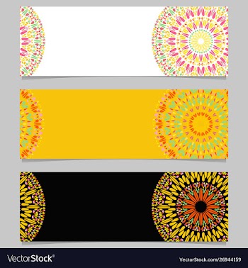 Horizontal geometrical colorful gravel mandala vector image