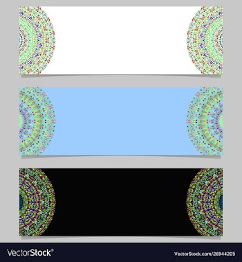 Horizontal geometrical flower mandala banner vector image