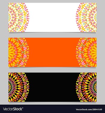Horizontal geometrical gravel mandala banner vector image