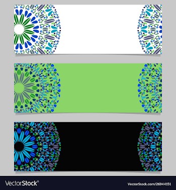 Horizontal geometrical stone mandala banner vector image