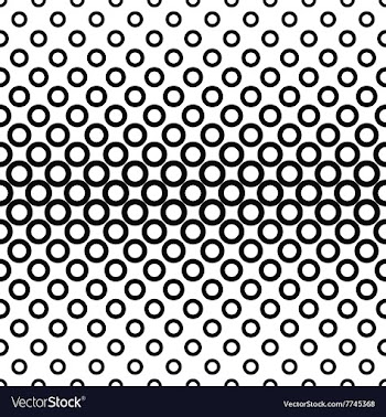 Horizontal repeating black white circle pattern vector image