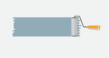 Horizontal Vector Paint Roller on Wall