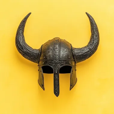 Horned Viking Helmet: A Striking Isolated Design