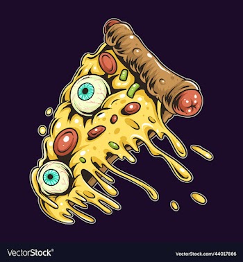 horrible eyeball pizza for halloween night and