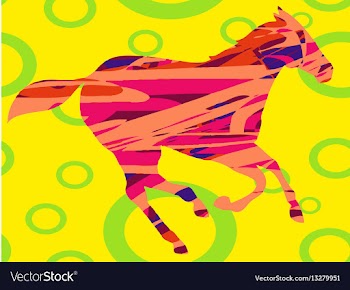 Horse abstract circles colorful vector image