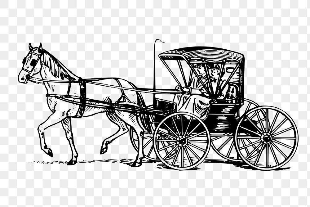 Horse and buggy png sticker, | Free PNG - rawpixel