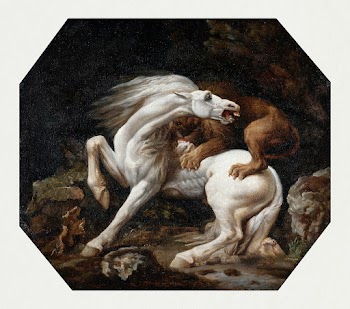 Horse Attacked by a Lion (1768&ndash;1769)… | Free public domain illustration