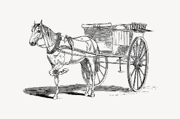 Horse carriage clipart, drawing illustration | Free Vector Illustration - rawpixel