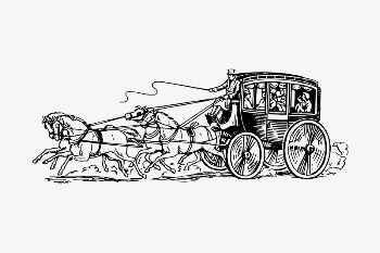 Horse carriage clipart, vintage hand | Free Vector - rawpixel