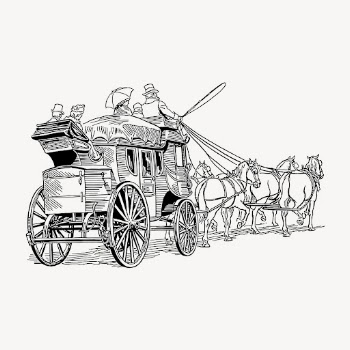 Horse carriage clipart, vintage transportation | Free Vector - rawpixel