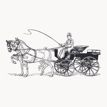 Horse carriage clipart, vintage transportation | Free Vector - rawpixel