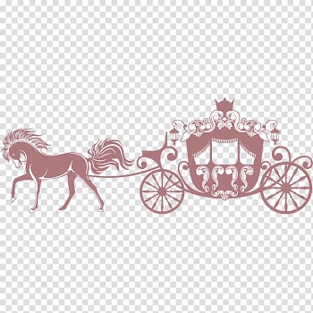 Horse Carriage , Princess's carriage, silhouette of carriage with horse transparent background PNG clipart