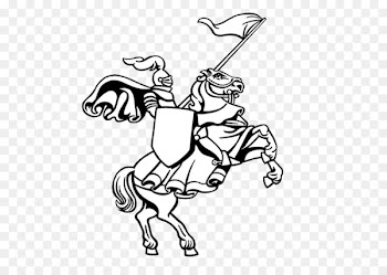 Horse Crusades Stallion Knight Rearing - Line drawing horses 