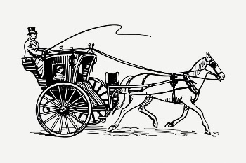 Horse-drawn carriage drawing, vintage illustration | Free PSD - rawpixel