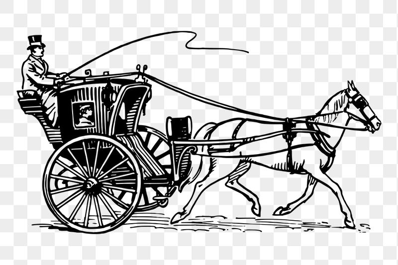 Horse-drawn carriage png sticker illustration, | Free PNG - rawpixel
