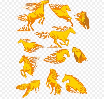 Horse Fire - Golden Horse car stickers vector 
