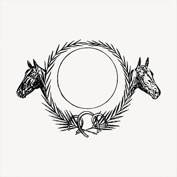 Horse frame  clipart, vintage | Free Vector - rawpixel