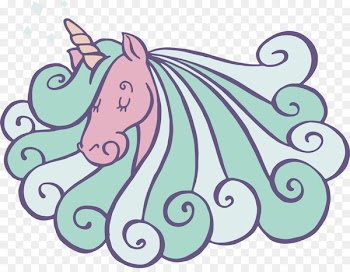 Horse Hair Unicorn Clip art - Curly hair unicorn 