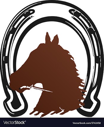 Horse horseshoe brown print vector image