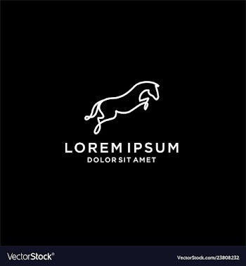 horse line art outline logo icon
