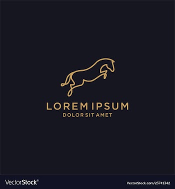 Horse line art outline logo icon vector image
