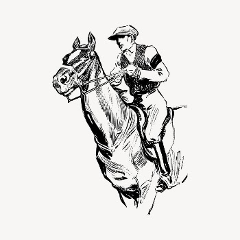Horse racing collage element, drawing | Free Vector Illustration - rawpixel