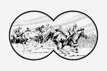 Horse racing drawing, binoculars view | Free Photo - rawpixel