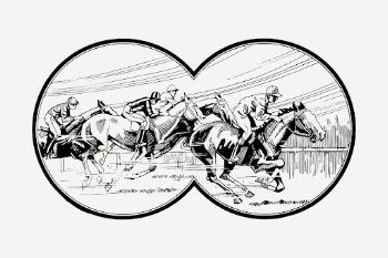 Horse racing drawing, binoculars view | Free PSD - rawpixel