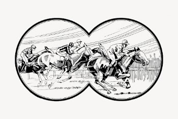 Horse racing drawing, binoculars view | Free Vector - rawpixel