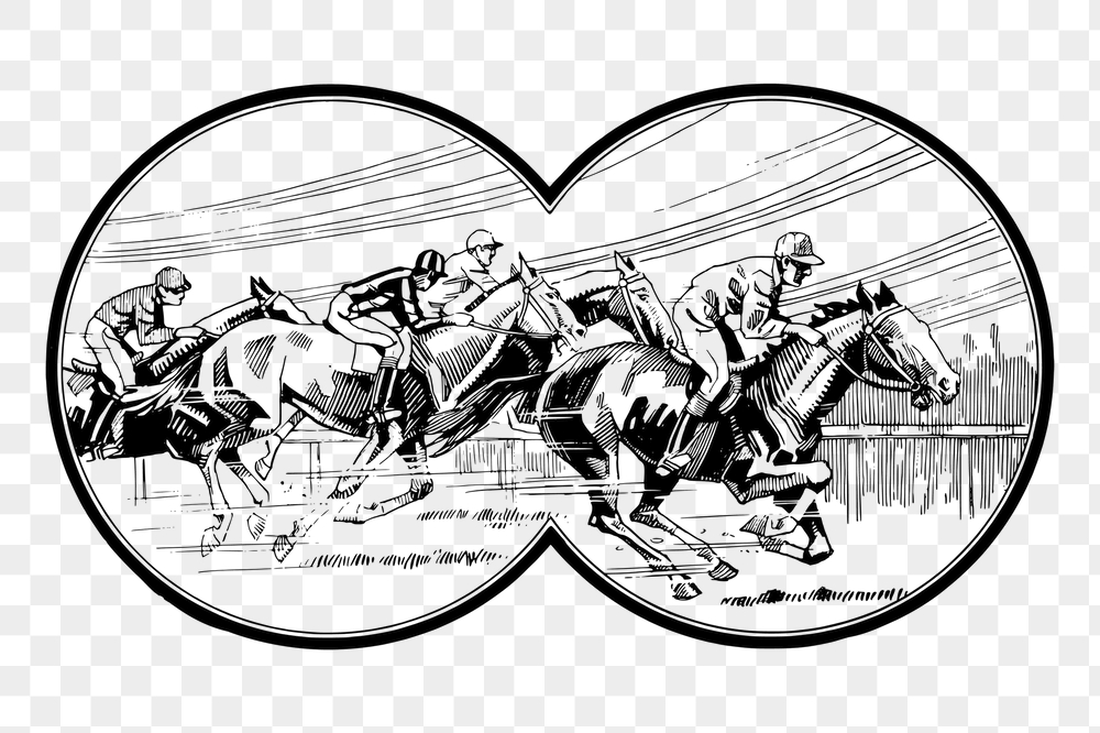 Horse racing png sticker, binoculars | Free PNG - rawpixel
