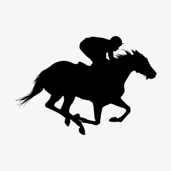 Horse racing silhouette collage element, | Free PSD - rawpixel