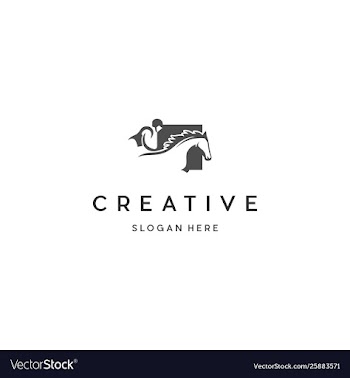 Horse ride creative business logo vector image