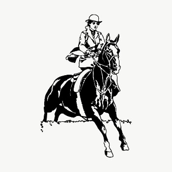 Horse rider drawing, illustration vector. | Free Vector - rawpixel
