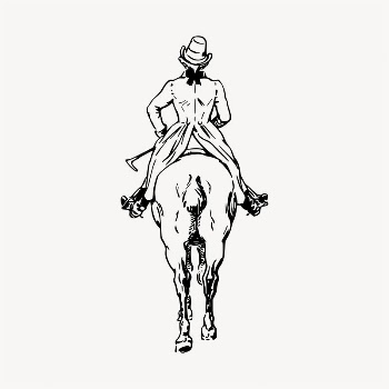Horse rider illustration clipart vector. | Free Vector - rawpixel