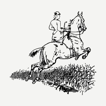 Horse riding clipart illustration psd. | Free PSD - rawpixel
