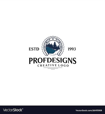 Horse shoes emblem logo tree wave vintage vector image