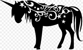 Horse Silhouette Equestrian Clip art - unicorn head 