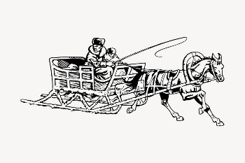Horse sleigh clipart, vintage hand | Free Vector - rawpixel