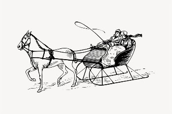 Horse sleigh  drawing, vintage | Free PSD - rawpixel