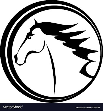 Horse tattoo character in a circle vector image
