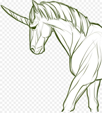 Horse Unicorn Line art - unicorn horn 